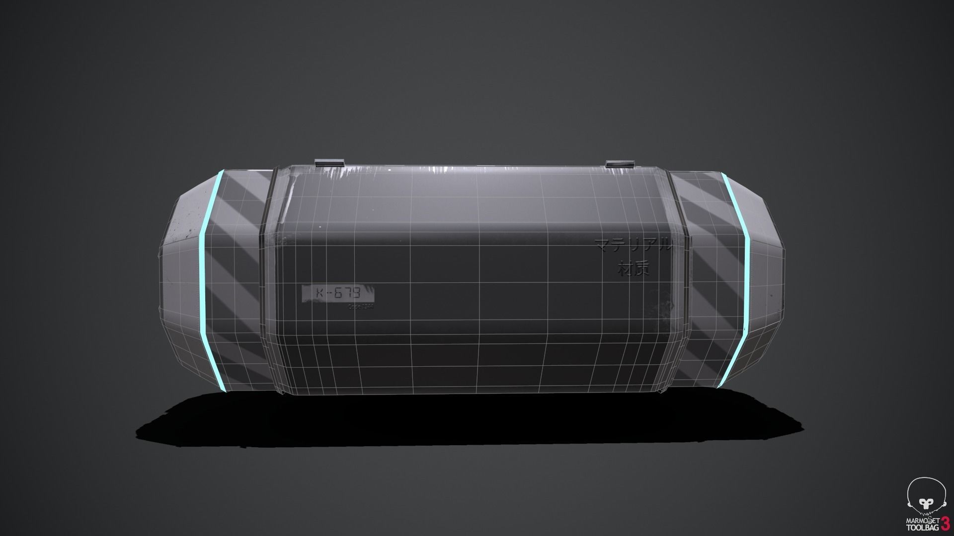 Scifi loot supplies crate Low-poly 3D model_12
