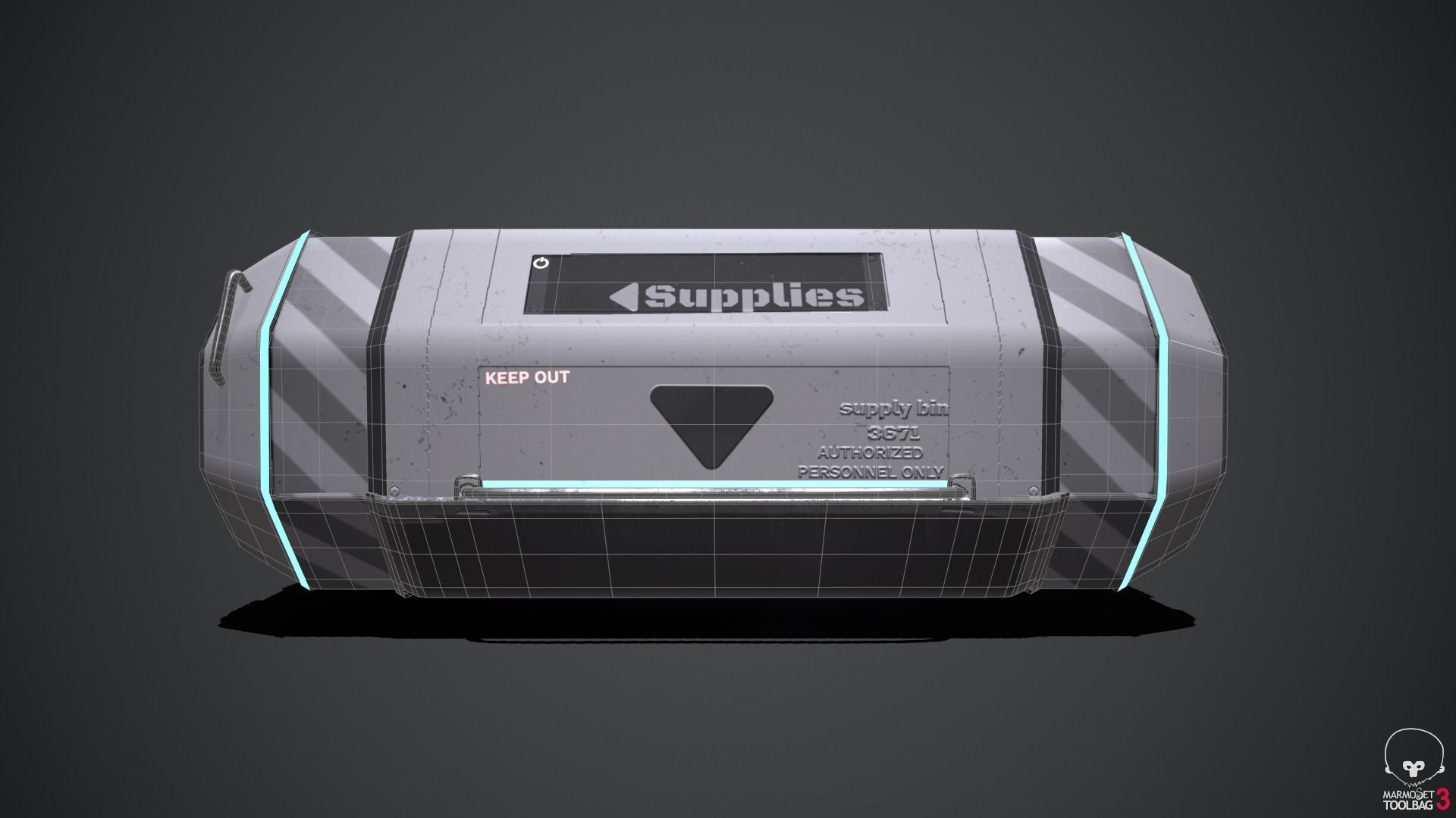 Scifi loot supplies crate Low-poly 3D model_10