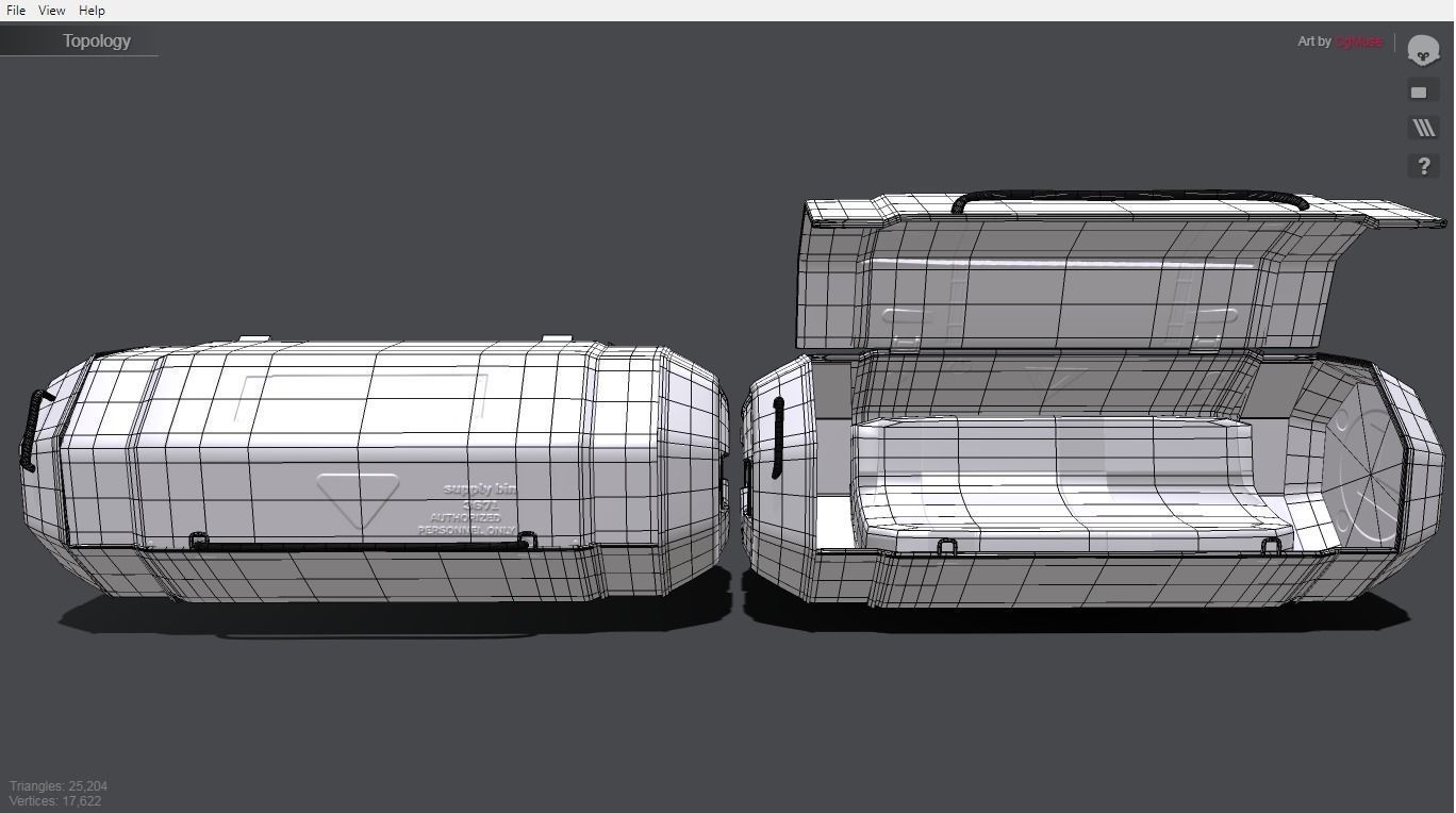 Scifi loot supplies crate Low-poly 3D model_19