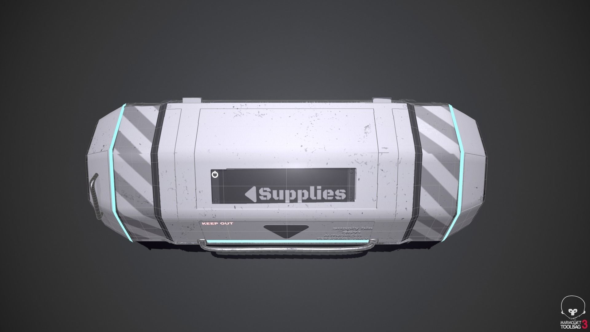 Scifi loot supplies crate Low-poly 3D model_14
