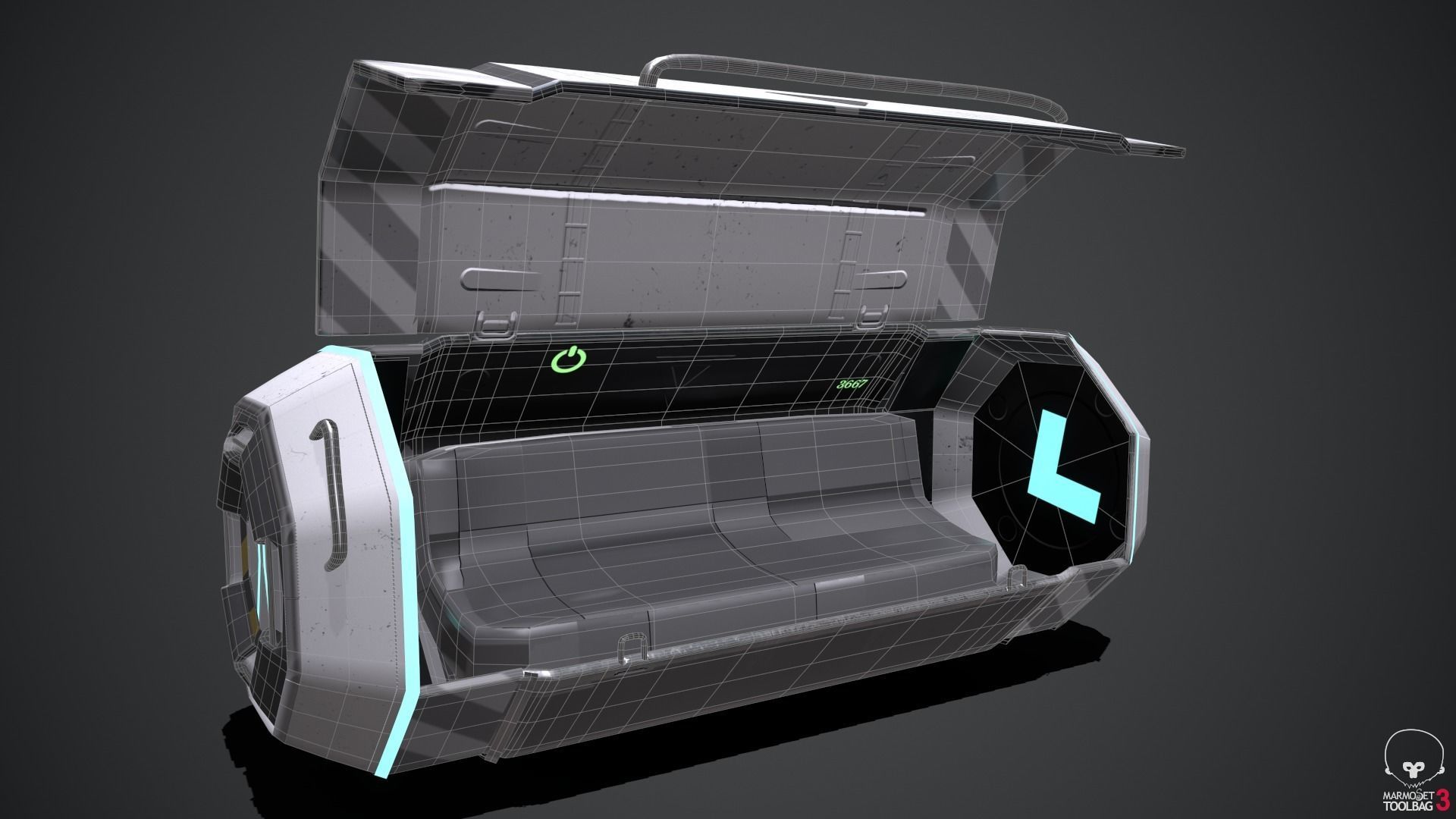 Scifi loot supplies crate Low-poly 3D model_11