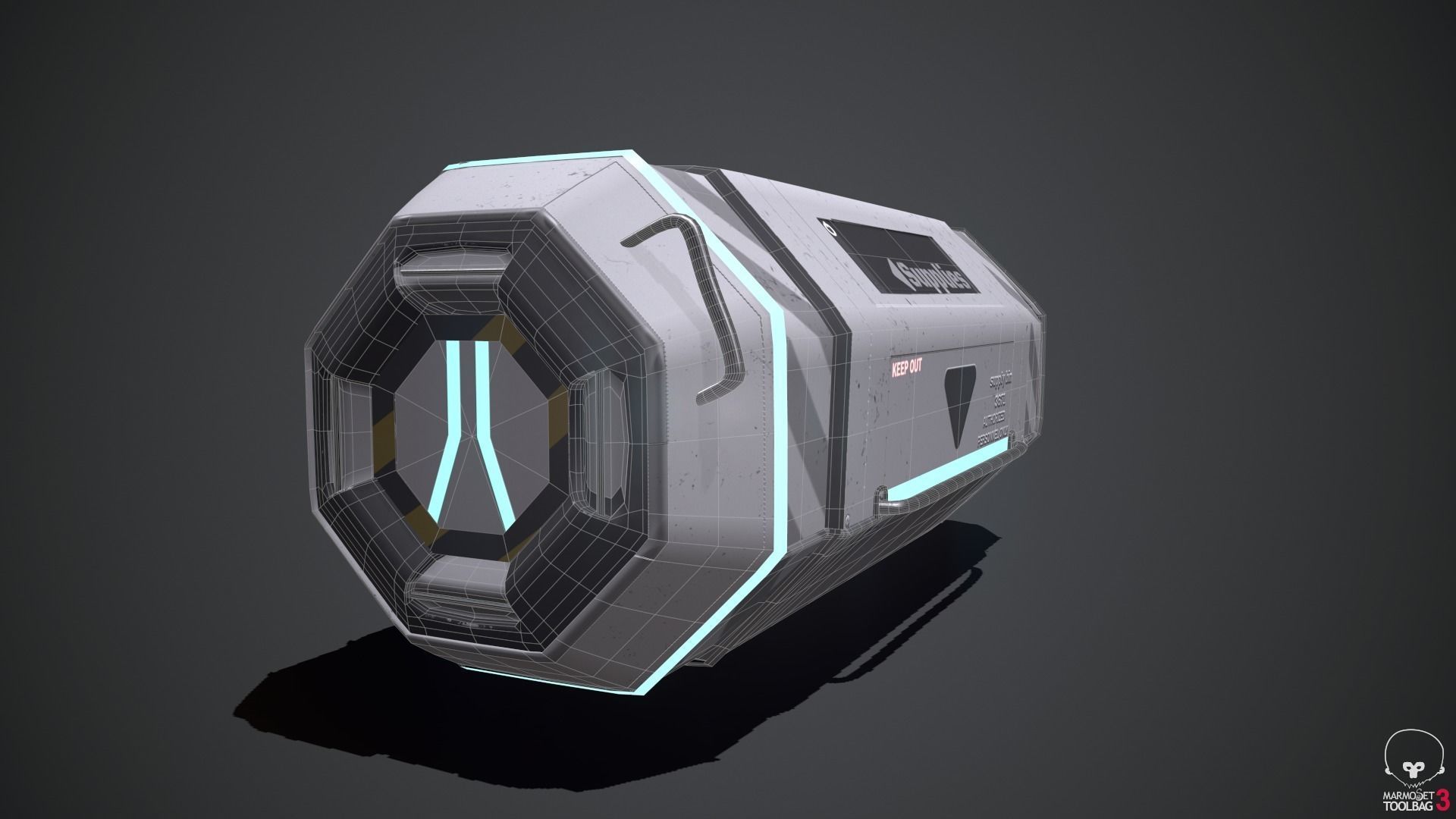 Scifi loot supplies crate Low-poly 3D model_13