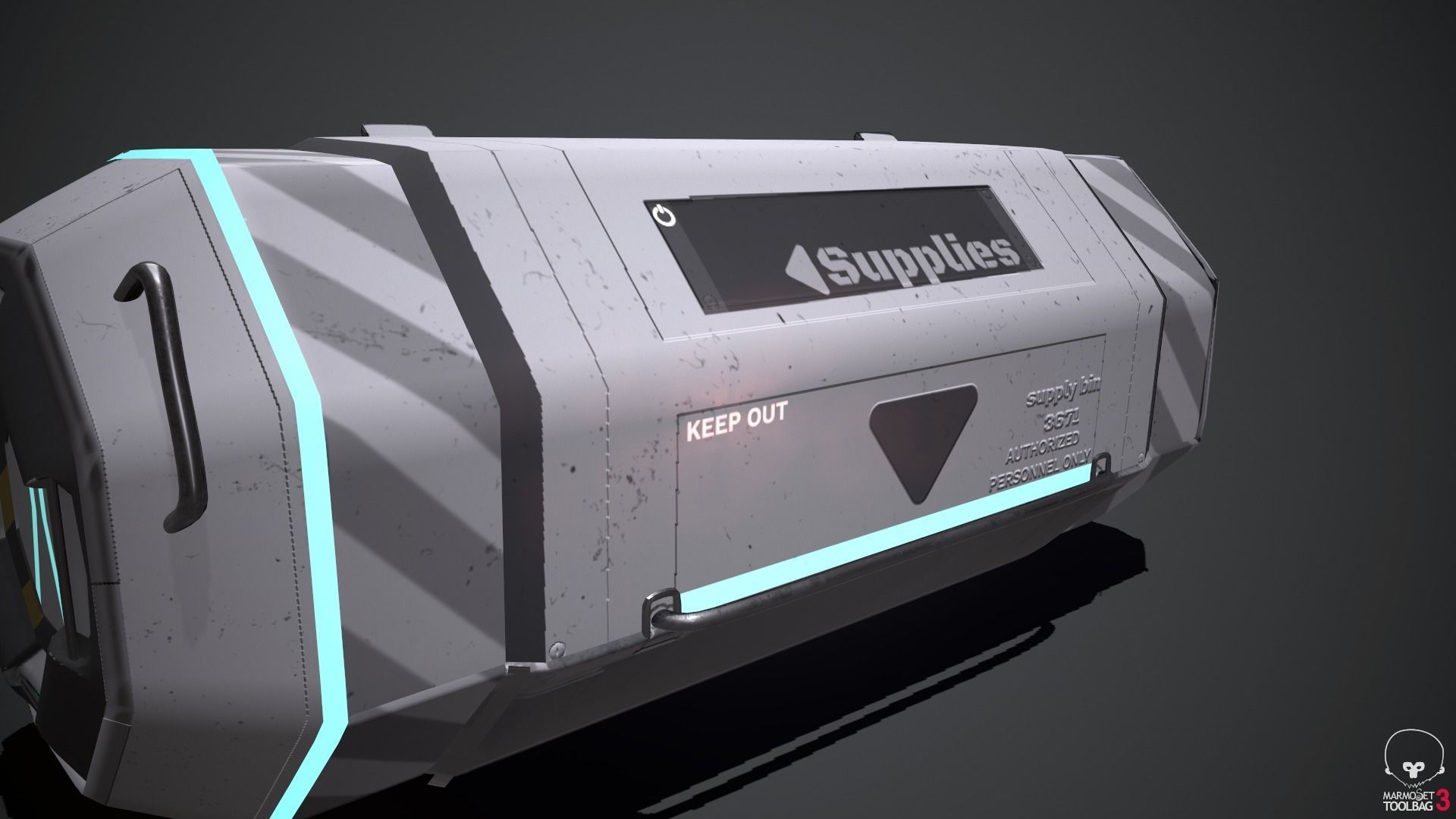 Scifi loot supplies crate Low-poly 3D model_15