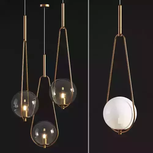 Pendant Lamp Loop Brass 3D model