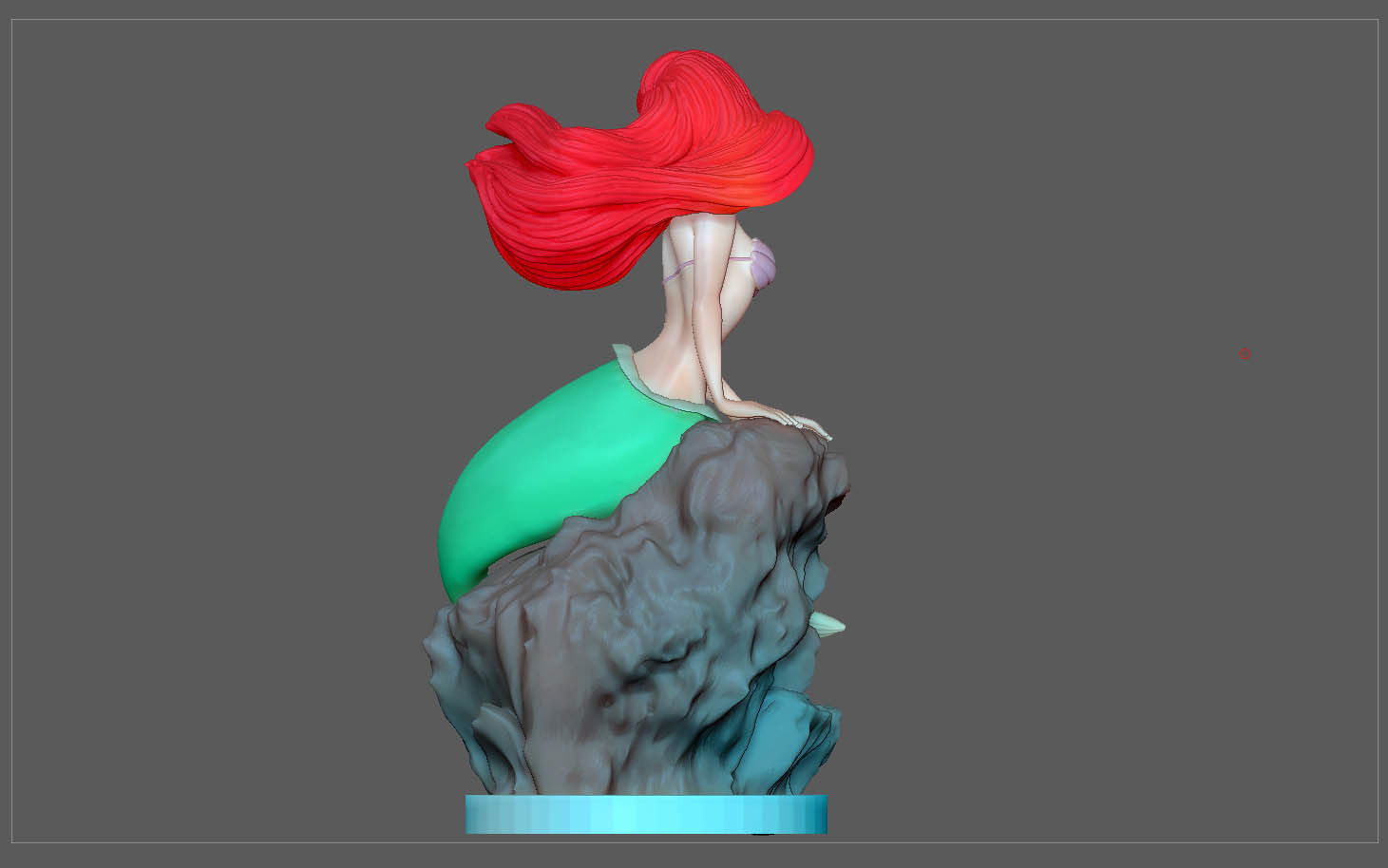 ARIEL LITTLE MERMAID DISNEY ANIMATION CHARACTER STATUE 3D print model_6