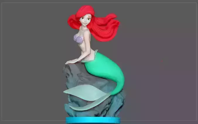 ARIEL LITTLE MERMAID DISNEY ANIMATION CHARACTER STATUE 3D print model