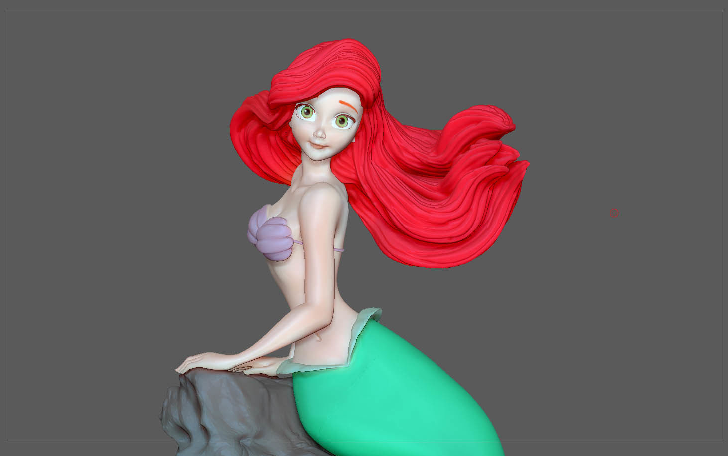 ARIEL LITTLE MERMAID DISNEY ANIMATION CHARACTER STATUE 3D print model_3