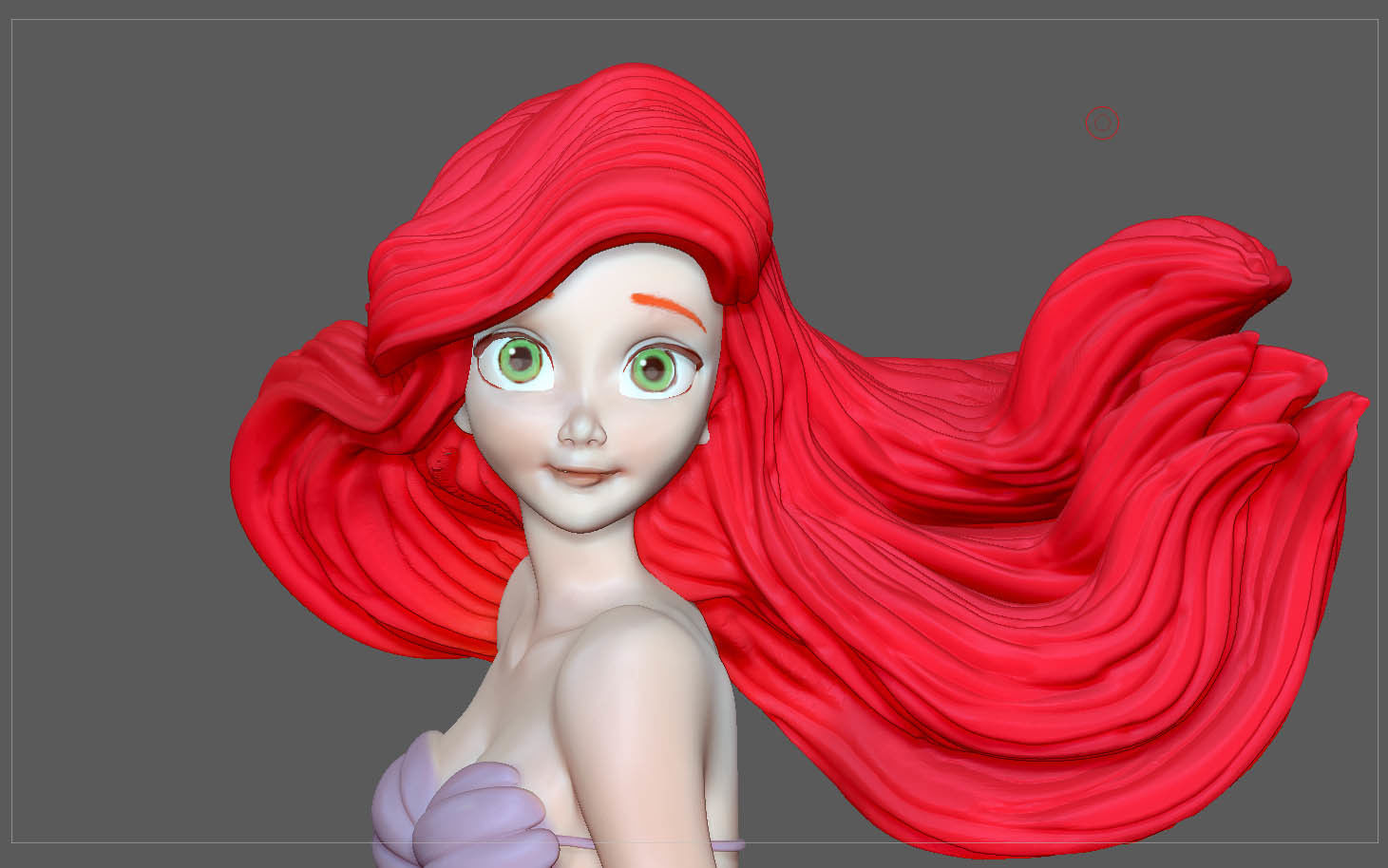 ARIEL LITTLE MERMAID DISNEY ANIMATION CHARACTER STATUE 3D print model_2