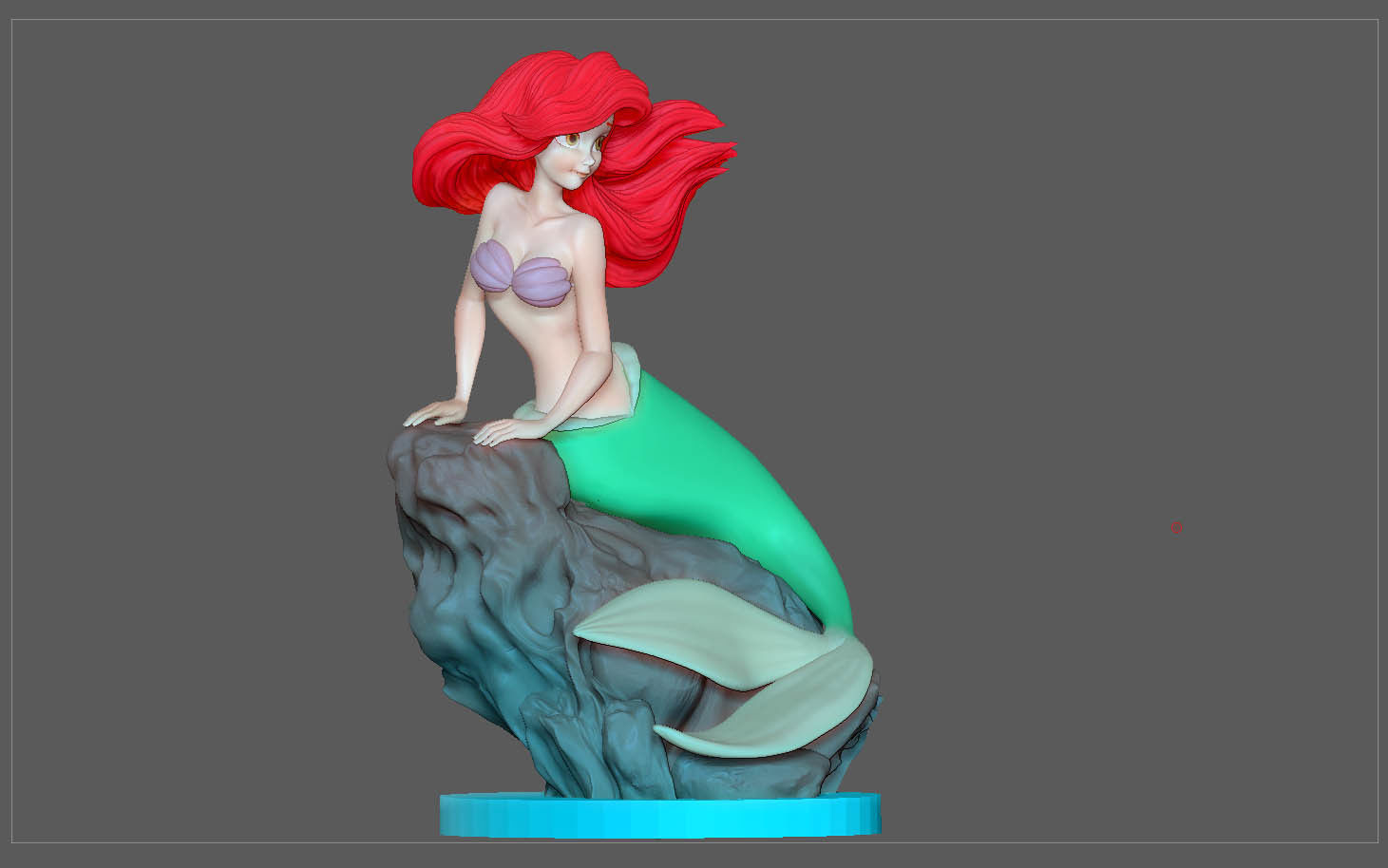 ARIEL LITTLE MERMAID DISNEY ANIMATION CHARACTER STATUE 3D print model_5