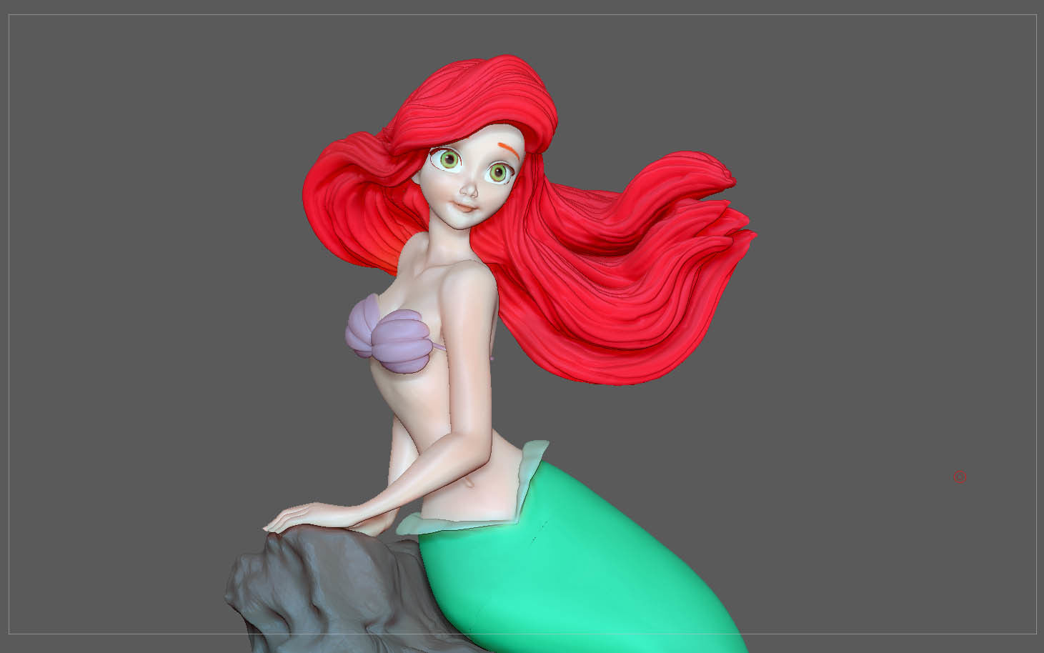 ARIEL LITTLE MERMAID DISNEY ANIMATION CHARACTER STATUE 3D print model_4