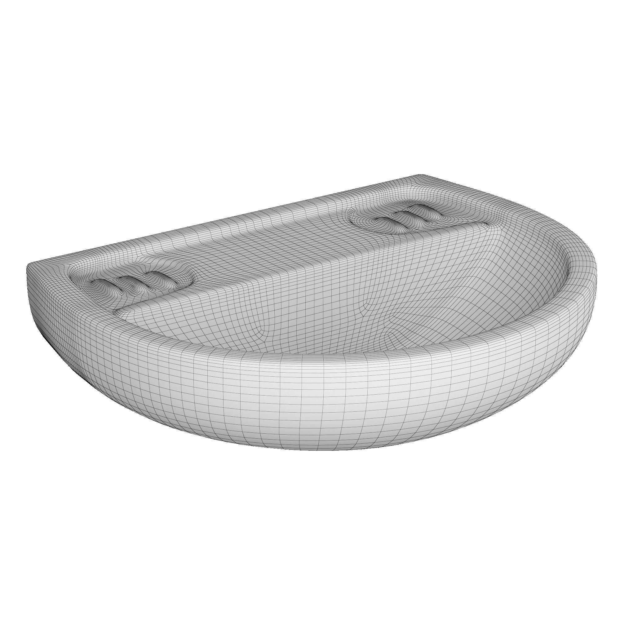 TableTop WashBasin in semi circle shape Modeled in 3ds max 3D model_6