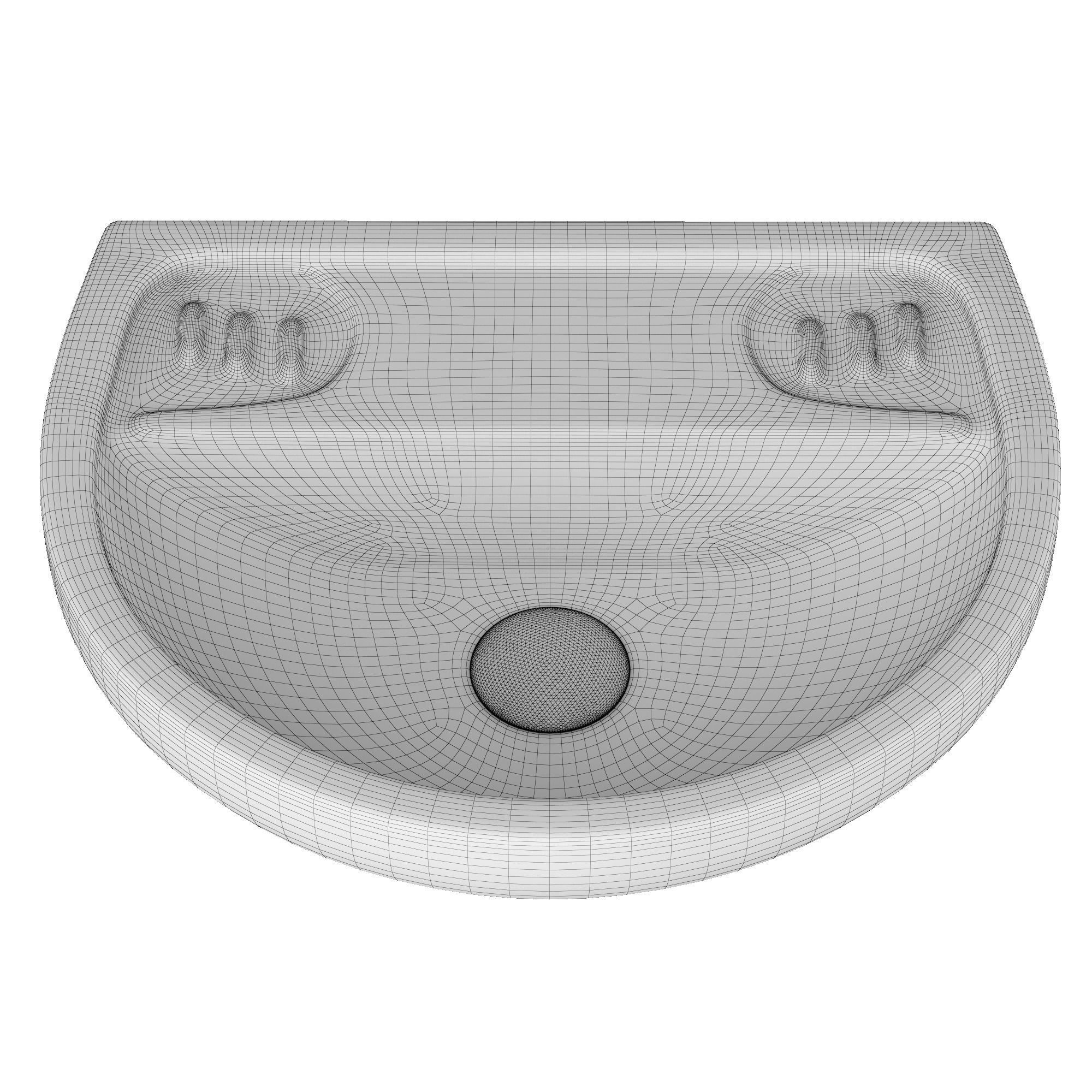 TableTop WashBasin in semi circle shape Modeled in 3ds max 3D model_9