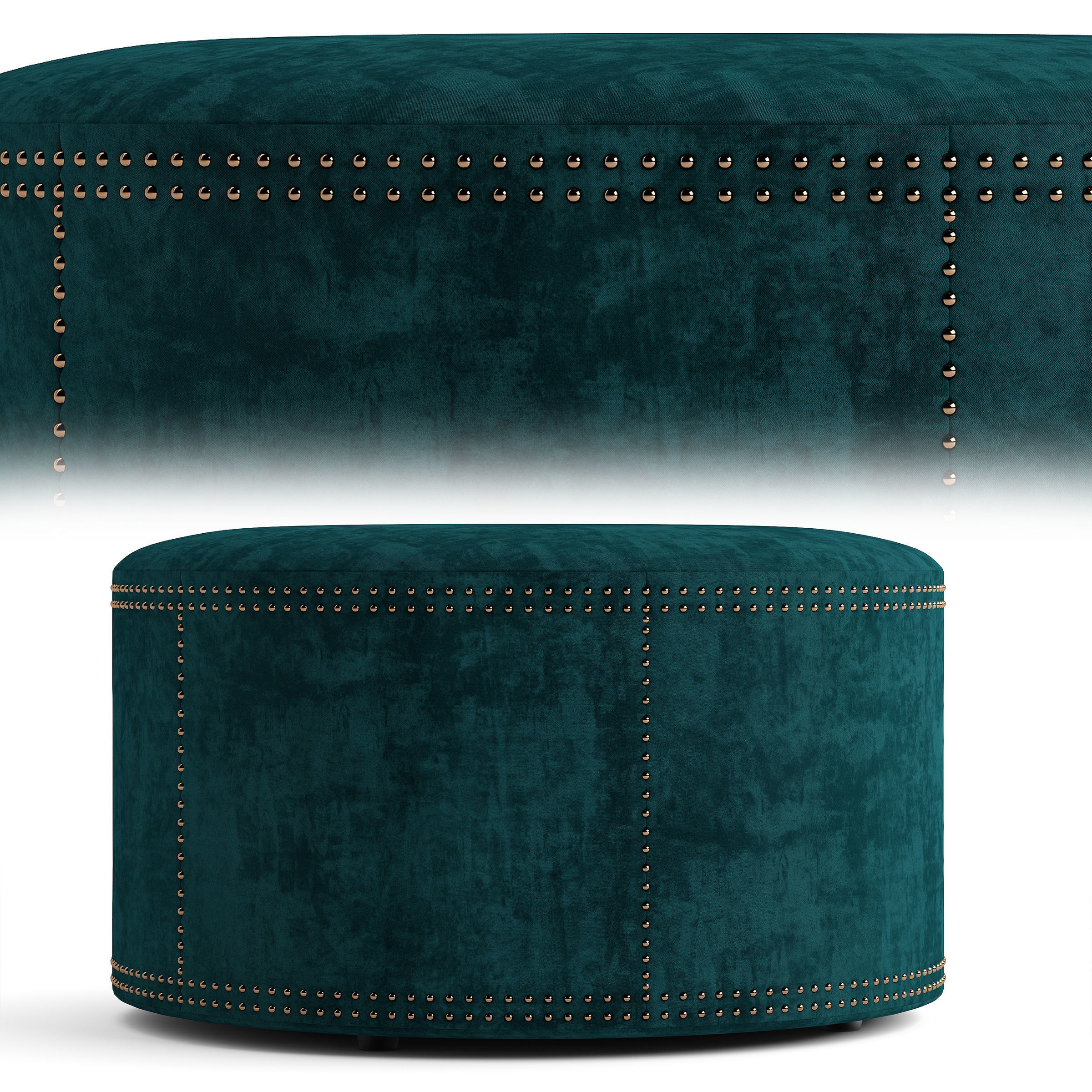 Jaevon round Ottoman Stool by Christopher Knight Home Low-poly 3D model_1