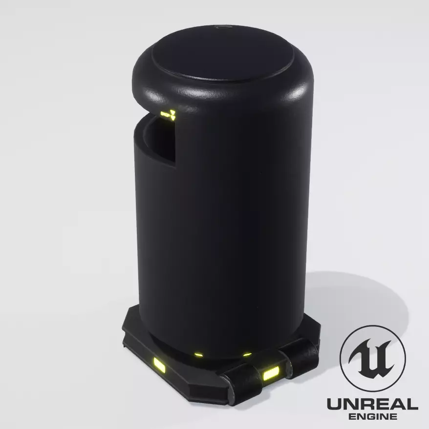 Bin Sci-Fi Low-poly 3D model_0