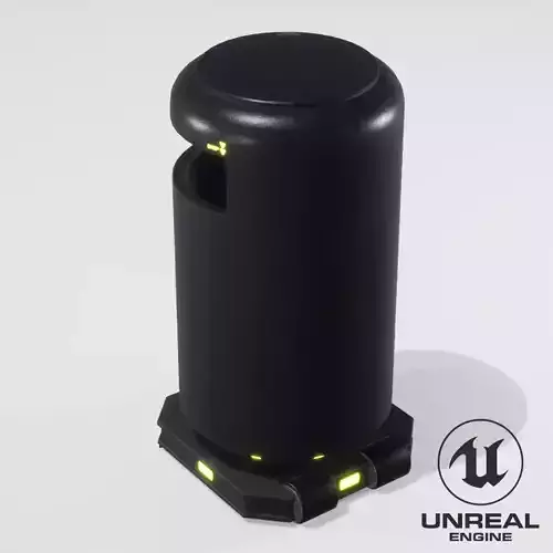 Bin Sci-Fi Low-poly 3D model