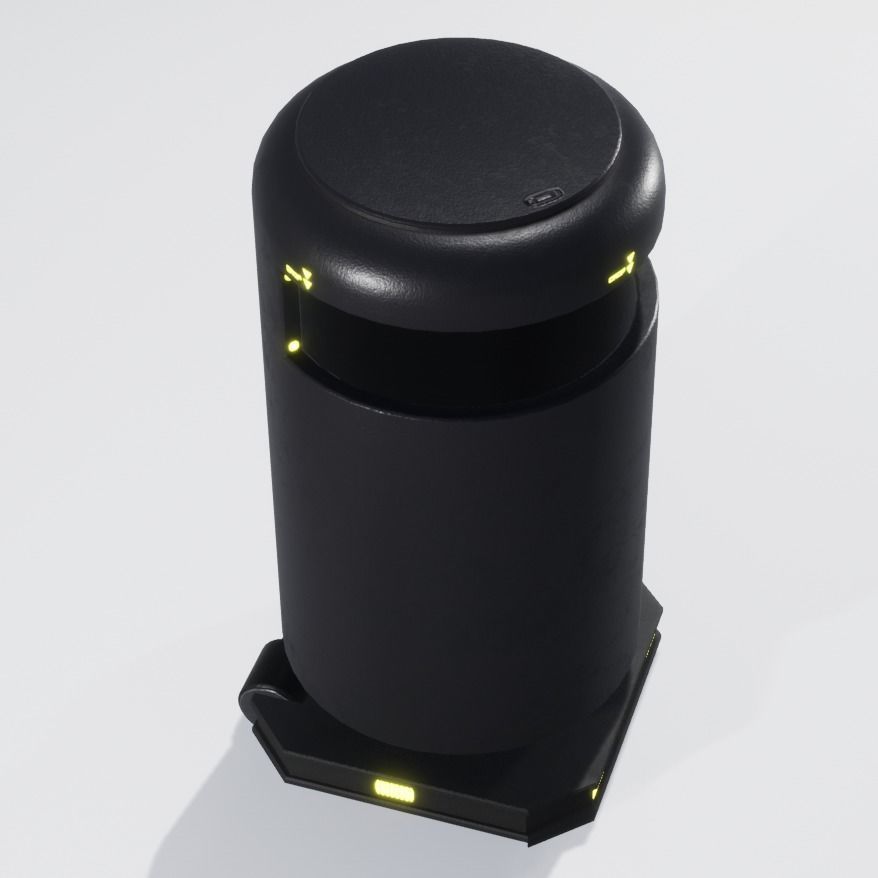 Bin Sci-Fi Low-poly 3D model_1