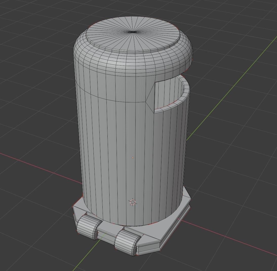 Bin Sci-Fi Low-poly 3D model_4