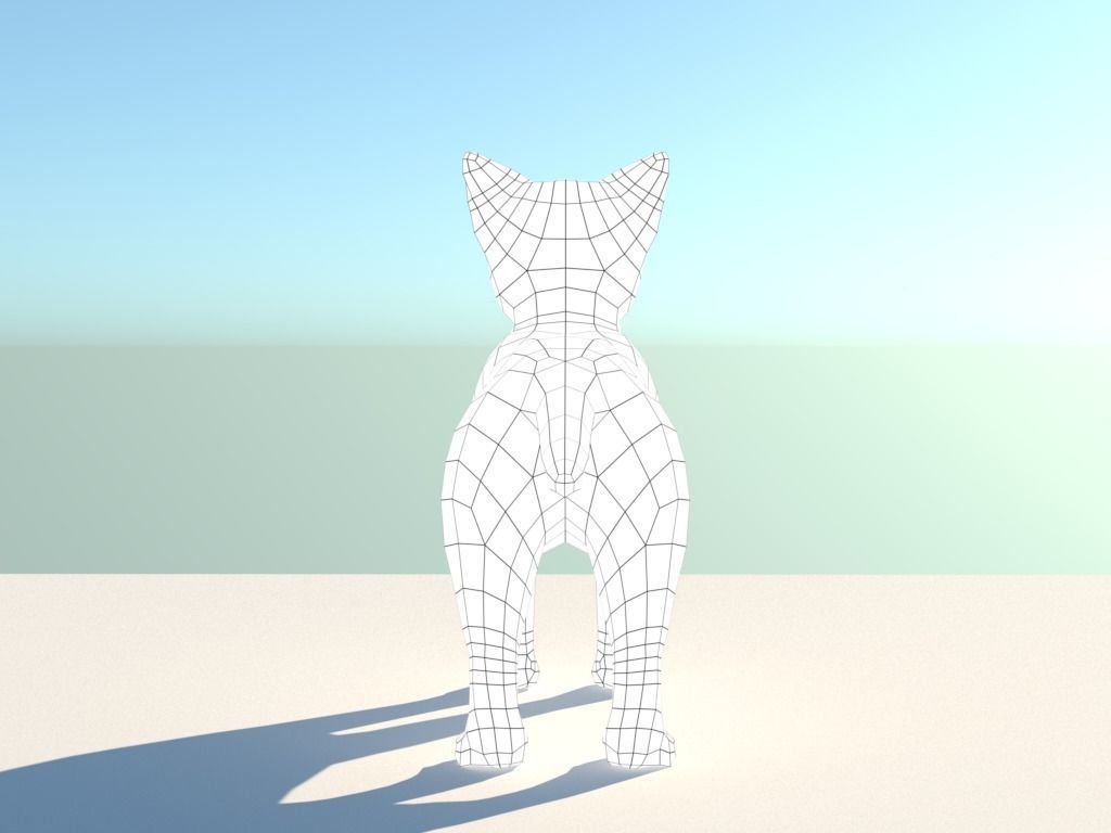 Cute cat  Low-poly 3D model_8