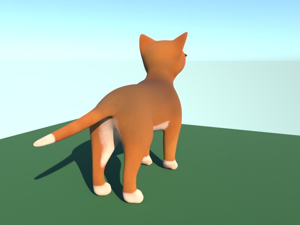 Cute cat  Low-poly 3D model_1