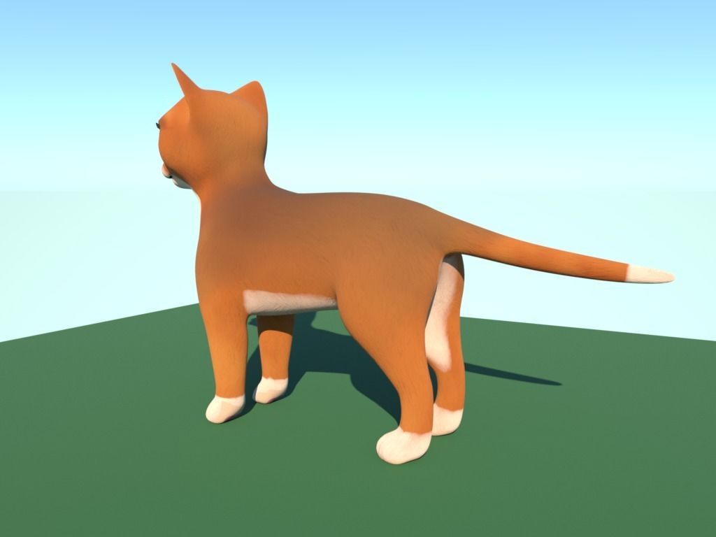 Cute cat  Low-poly 3D model_3