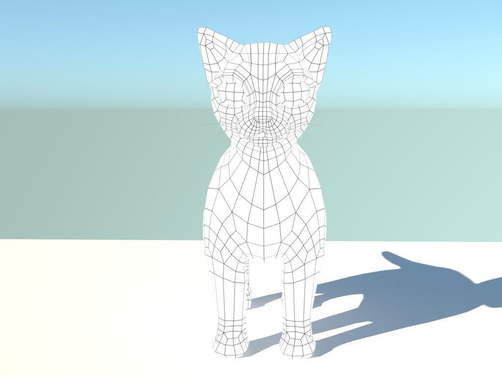 Cute cat  Low-poly 3D model_6