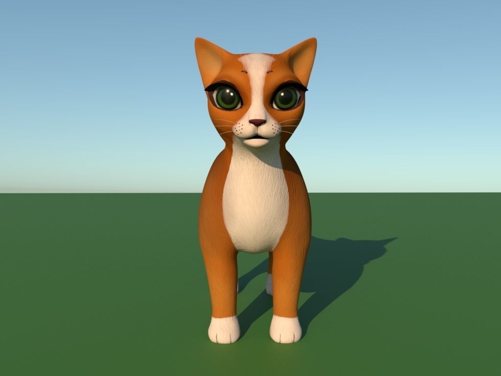 Cute cat  Low-poly 3D model_5