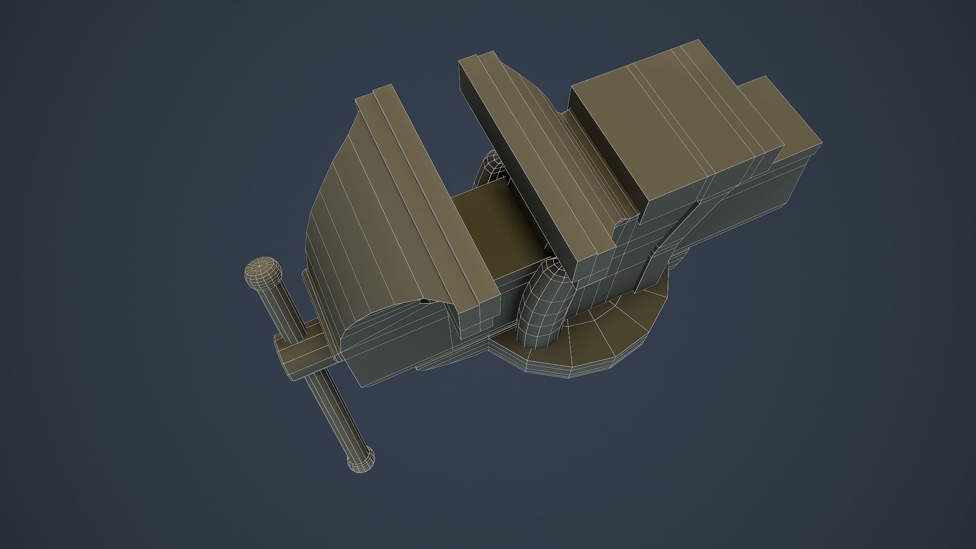 RIGGED Bench Vice Low-poly 3D model_23