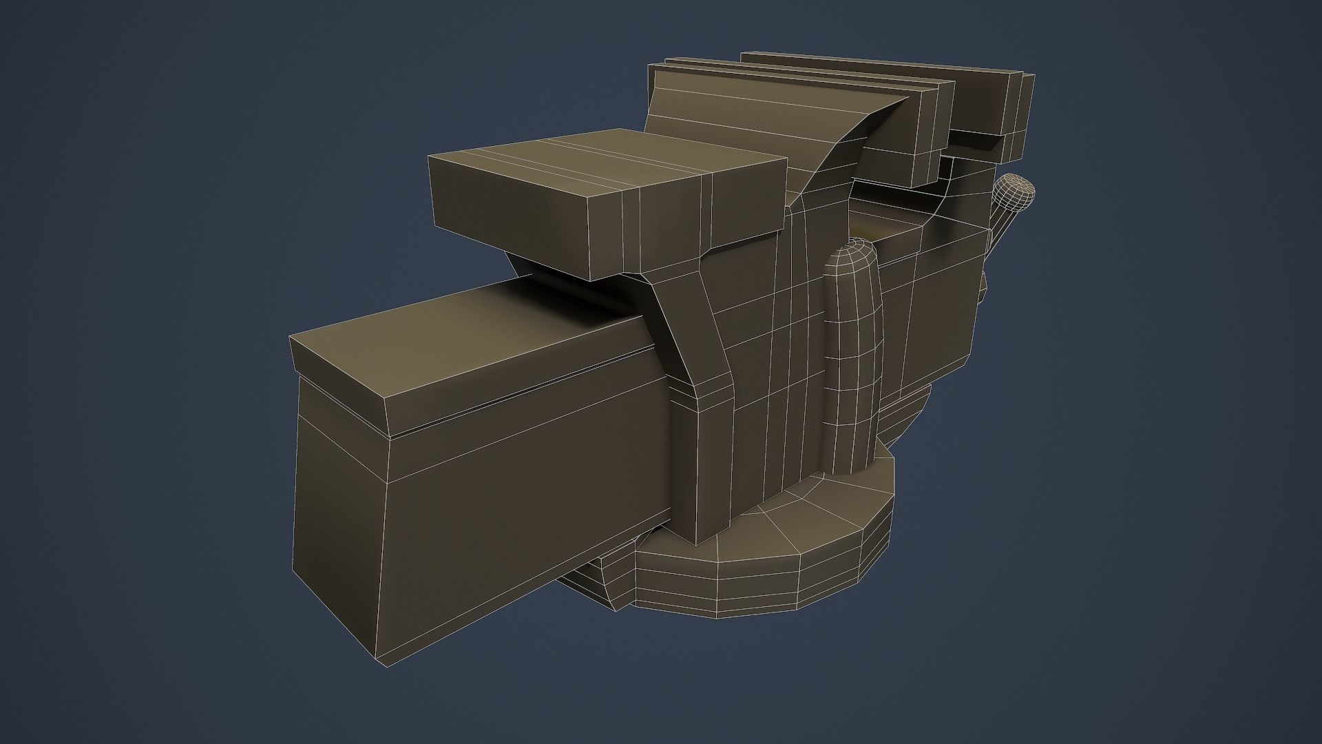 RIGGED Bench Vice Low-poly 3D model_21