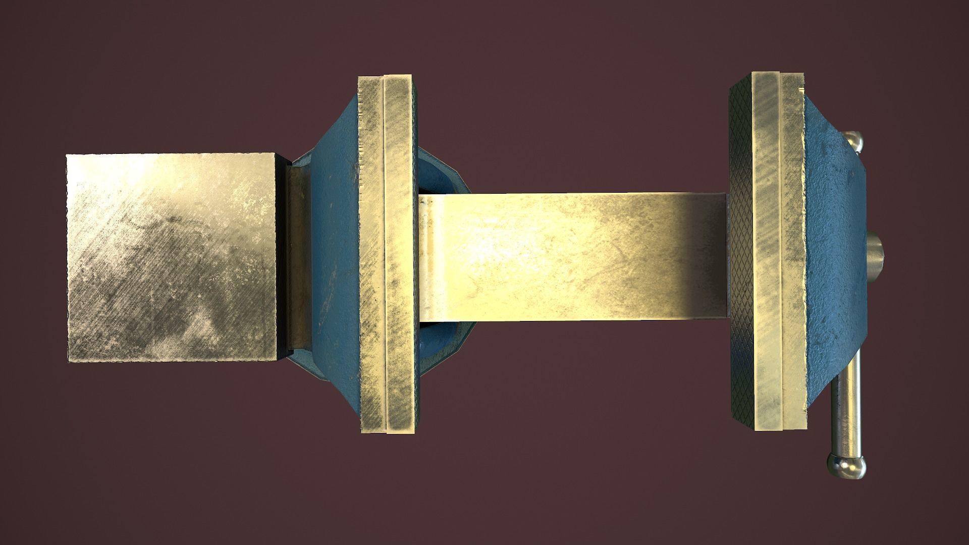 RIGGED Bench Vice Low-poly 3D model_10