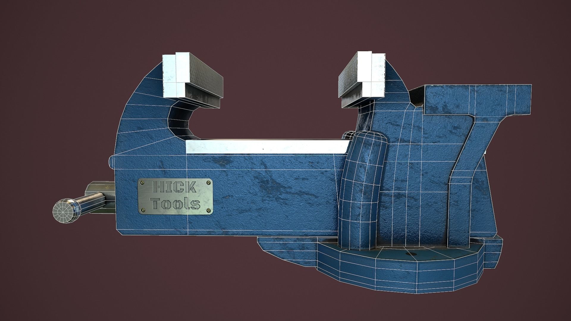 RIGGED Bench Vice Low-poly 3D model_19