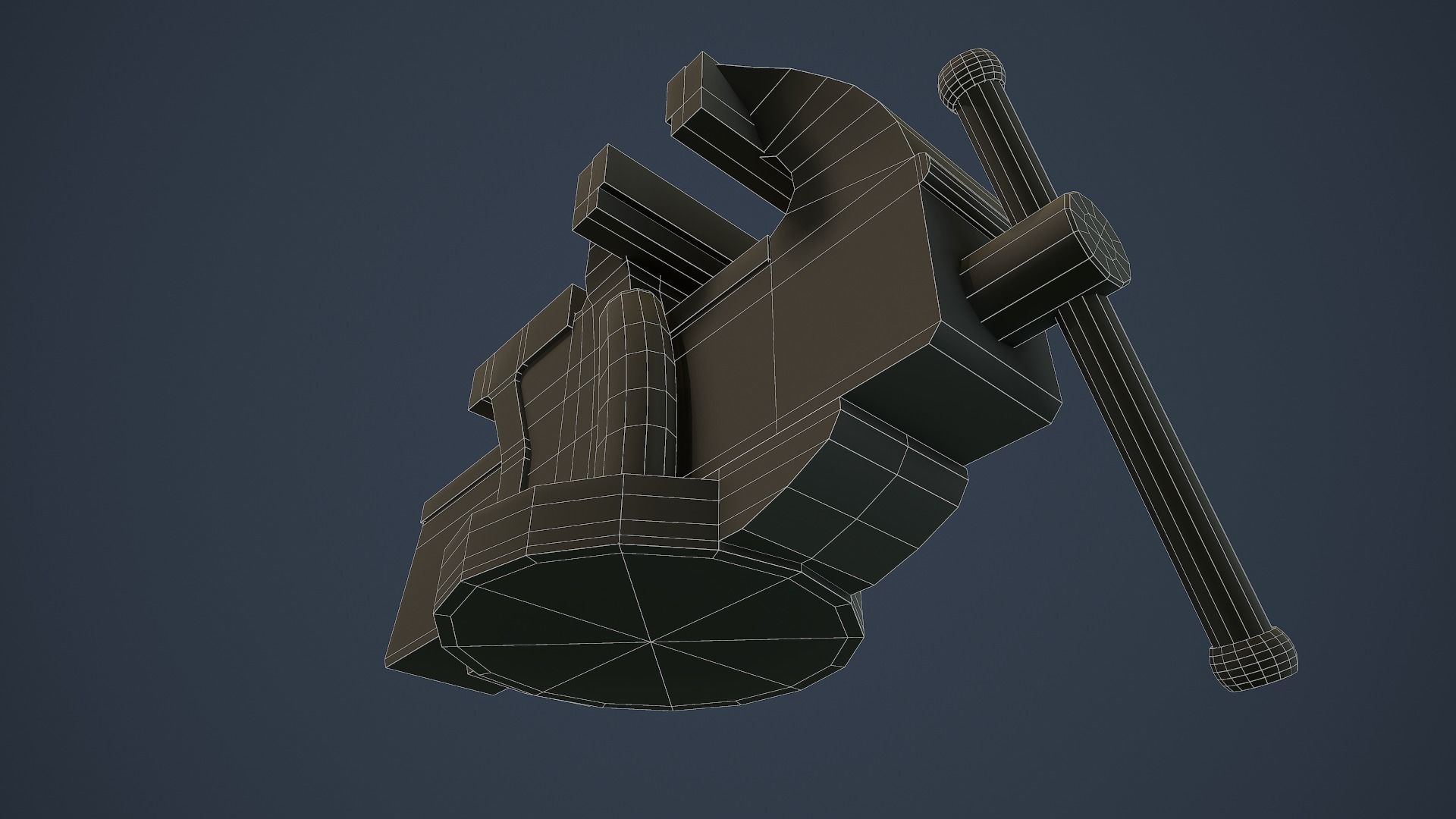 RIGGED Bench Vice Low-poly 3D model_22