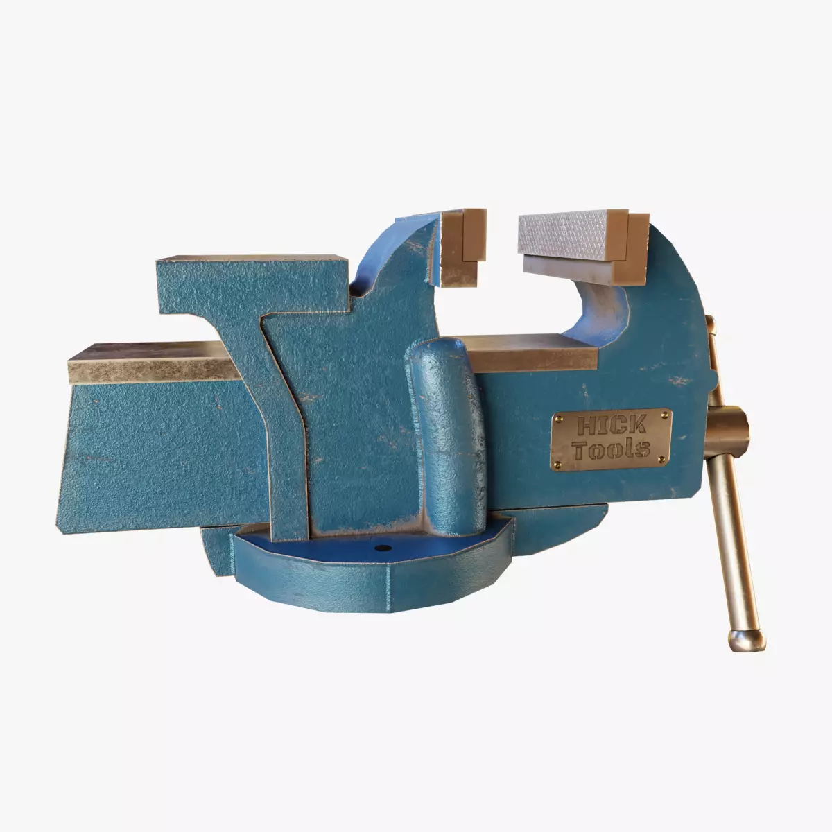 RIGGED Bench Vice Low-poly 3D model_0