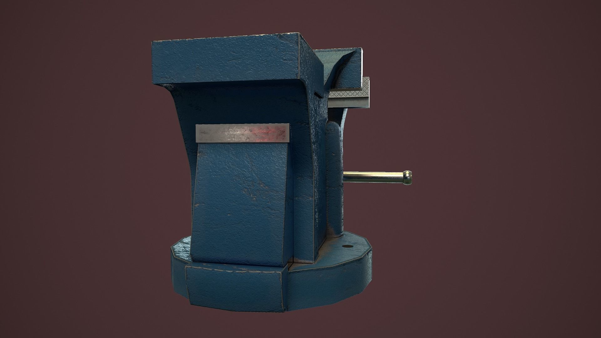 RIGGED Bench Vice Low-poly 3D model_11