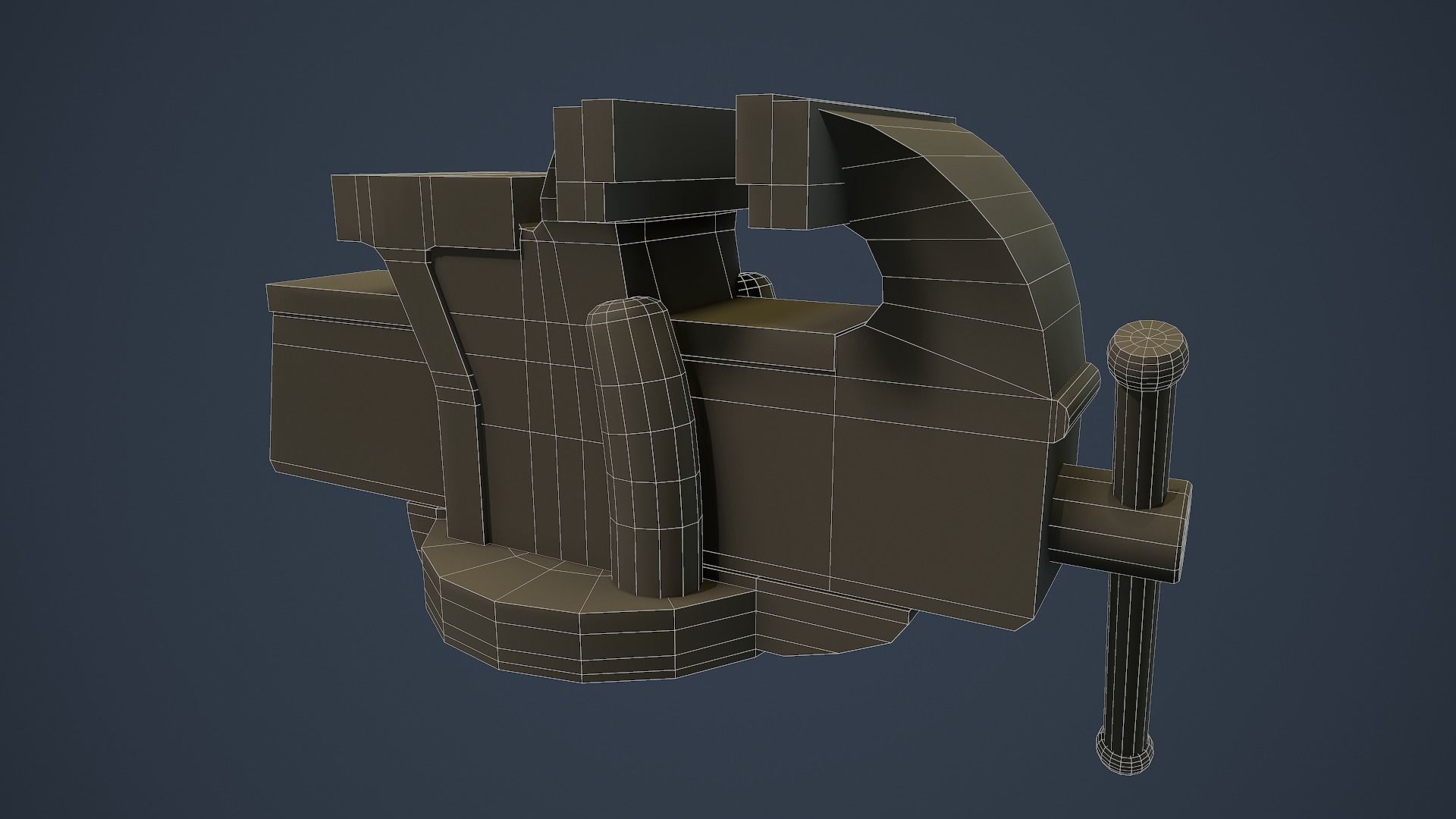 RIGGED Bench Vice Low-poly 3D model_20