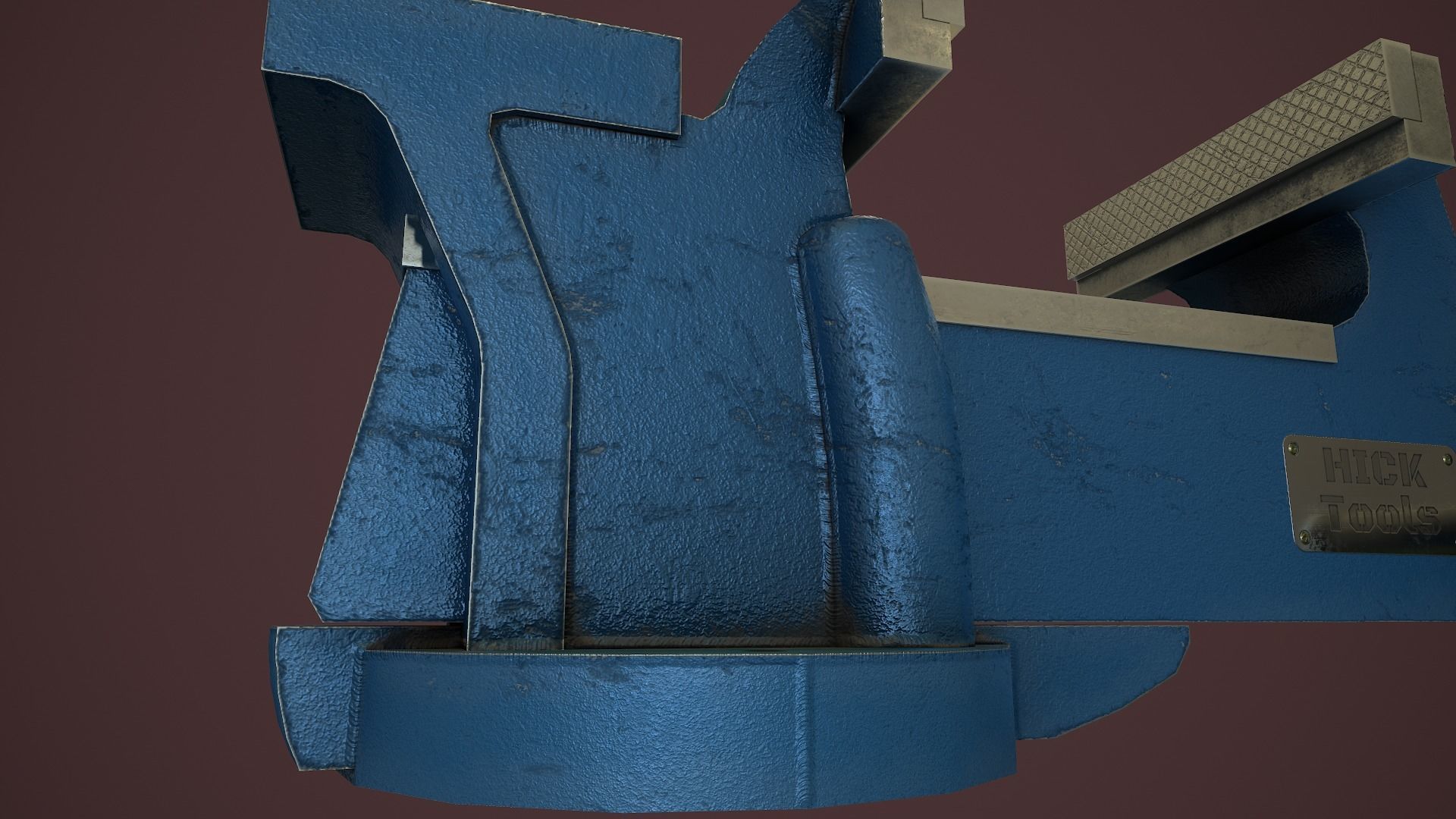 RIGGED Bench Vice Low-poly 3D model_14