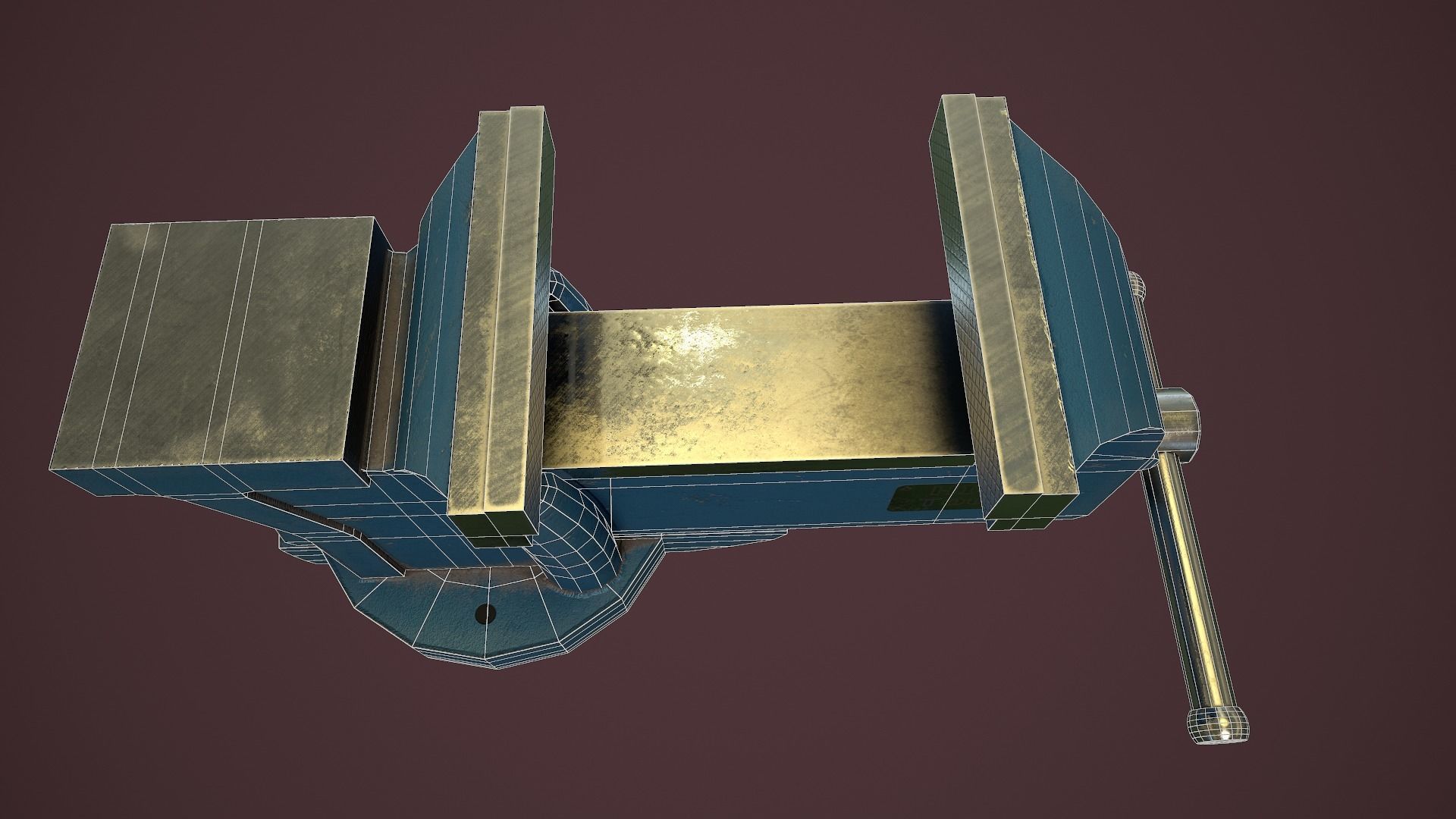 RIGGED Bench Vice Low-poly 3D model_18