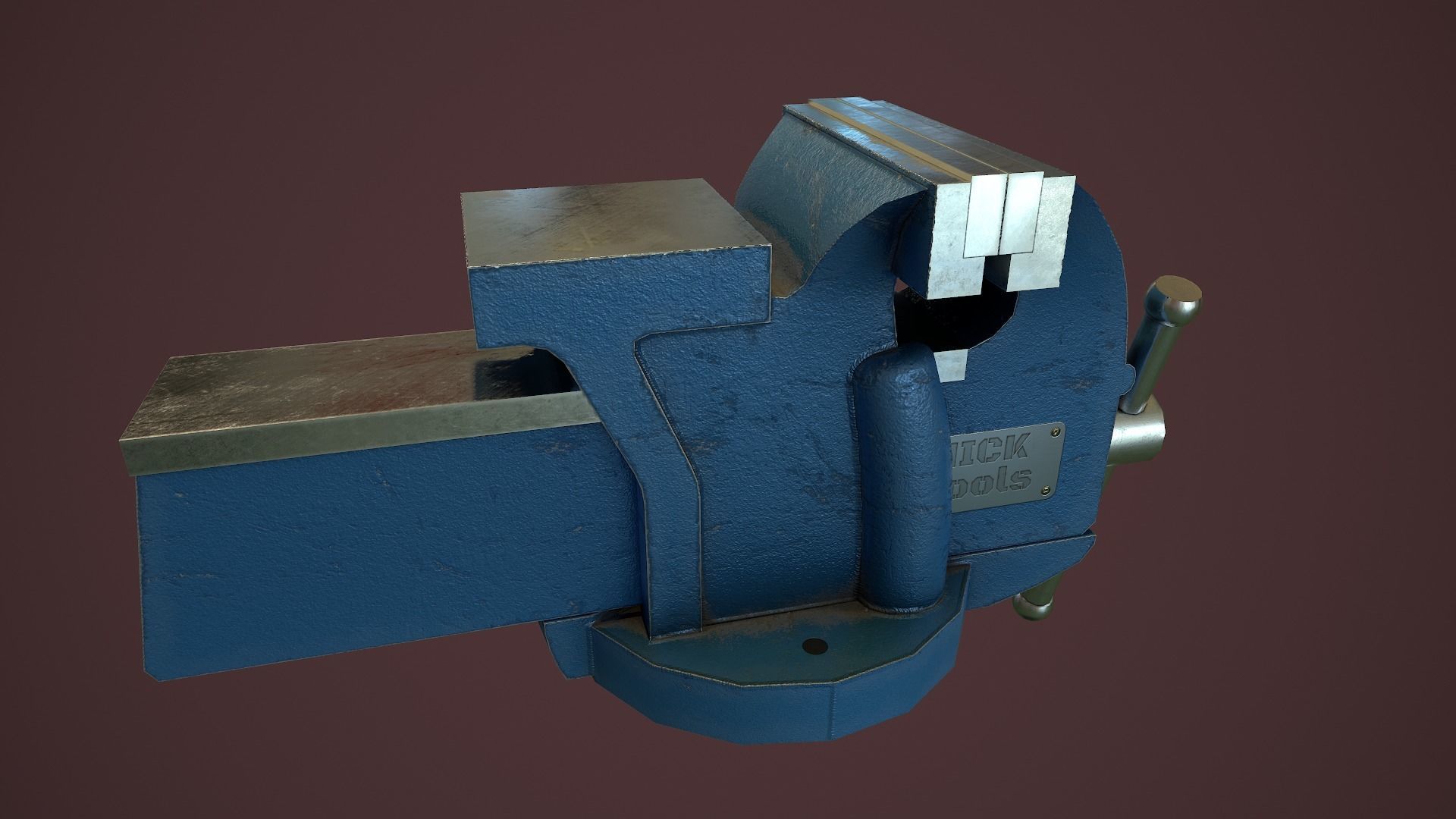 RIGGED Bench Vice Low-poly 3D model_5