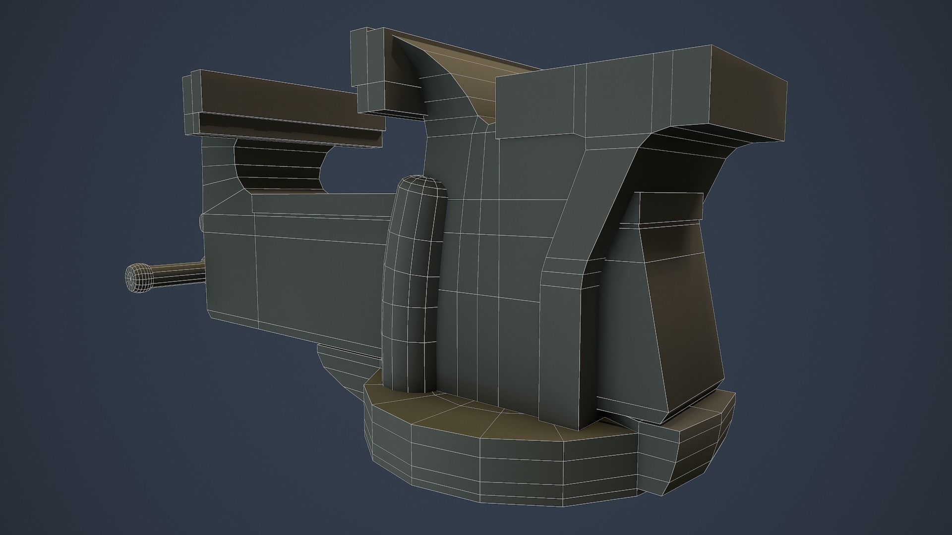 RIGGED Bench Vice Low-poly 3D model_25