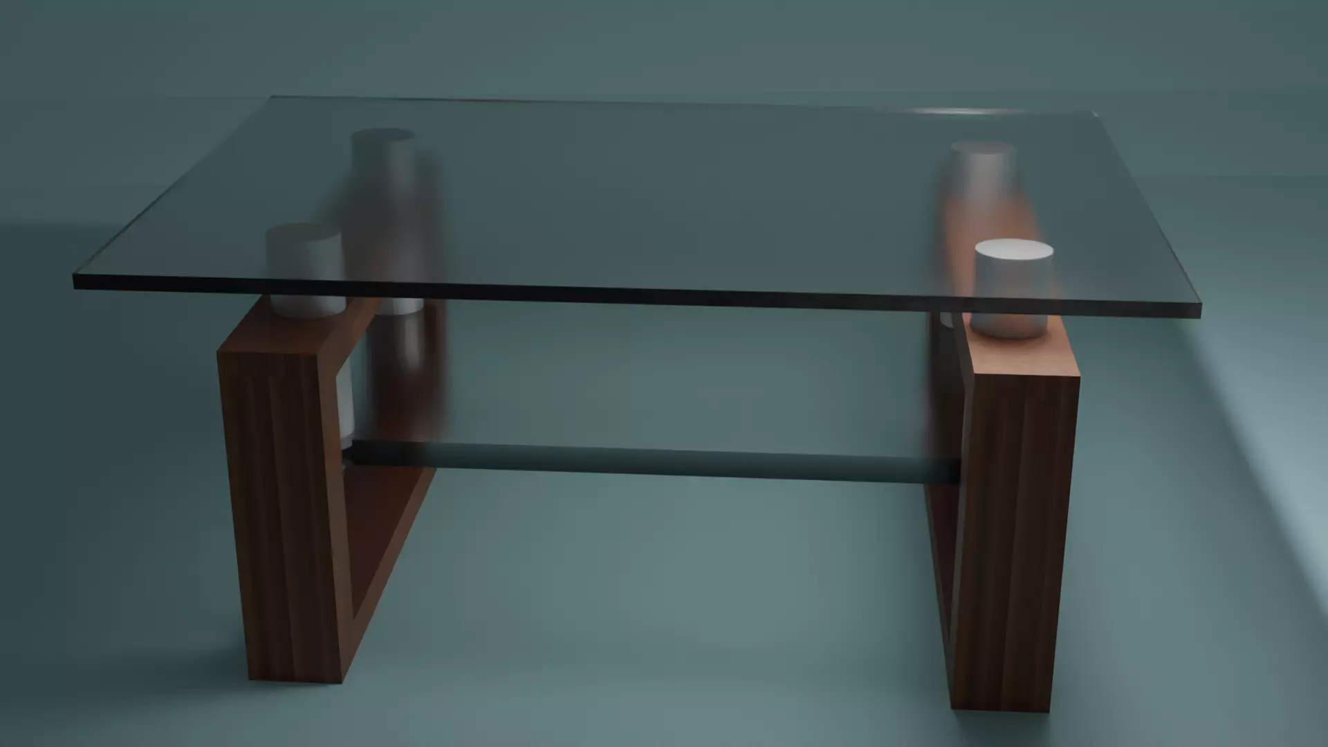 Wooden center table Low-poly 3D model_0