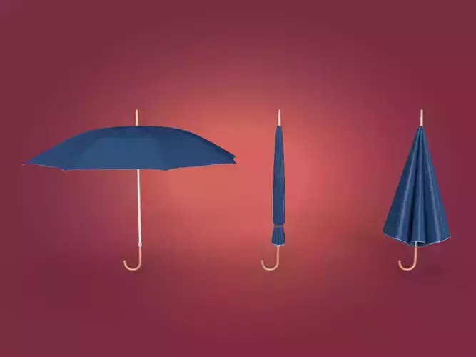 Rain Umbrellas Low-poly 3D model Rain Umbrellas Low-poly 3D model