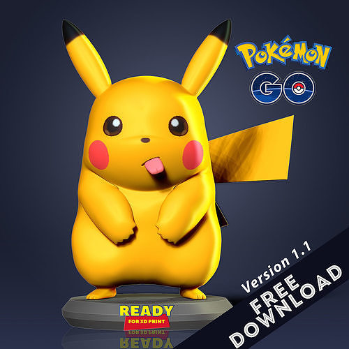 Pikachu Fanart Free 3D print model