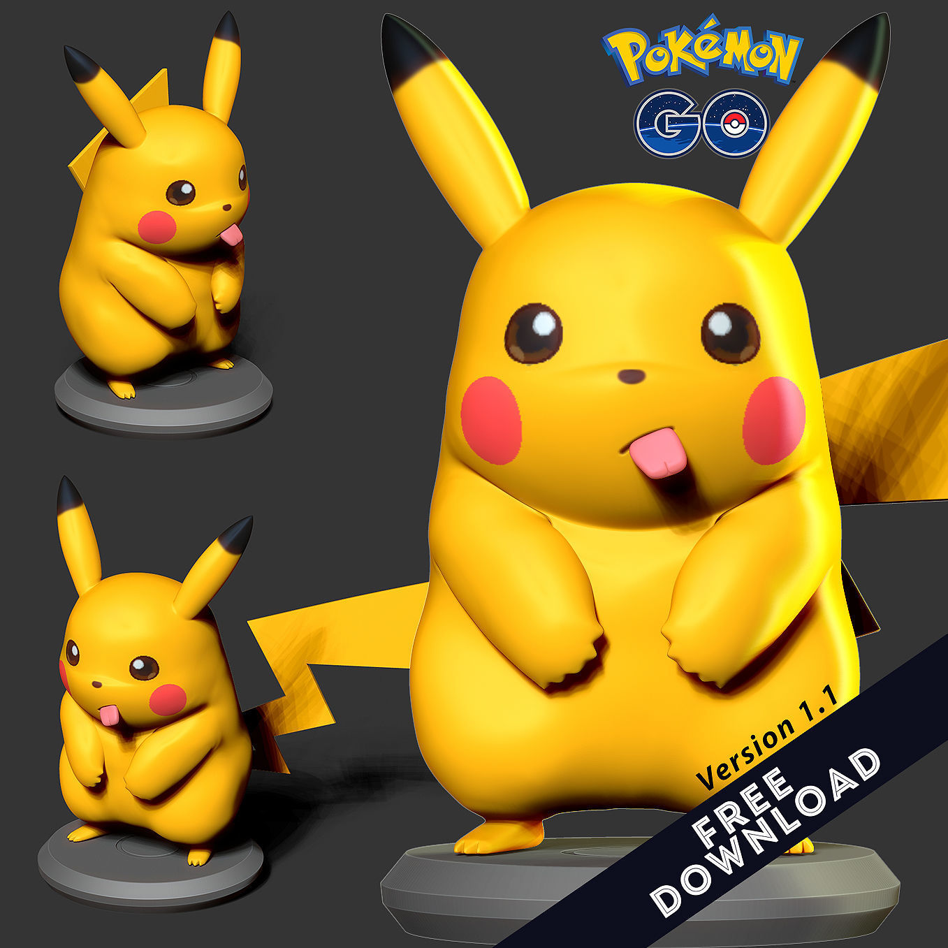 Pikachu Fanart Free 3D print model_1