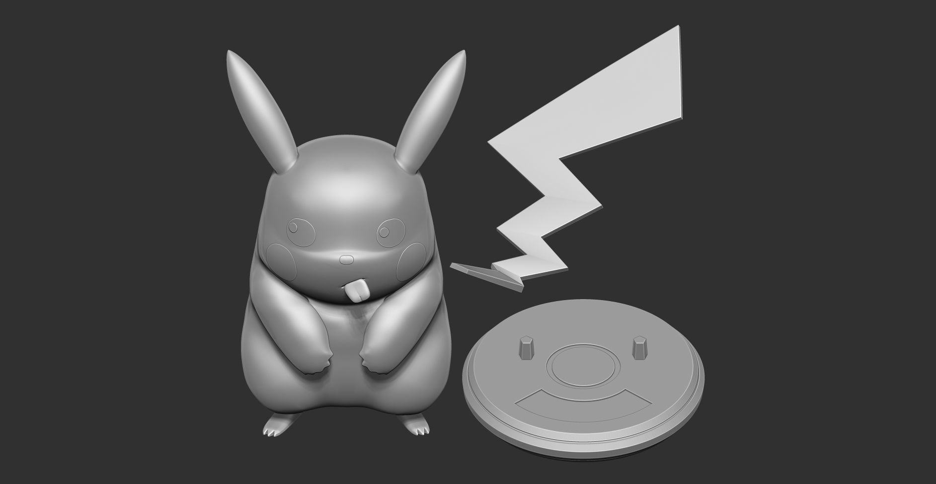 Pikachu Fanart Free 3D print model_2