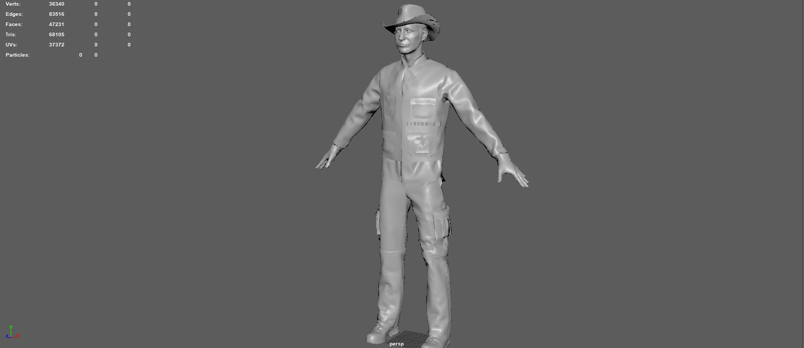 EXPLORER man in cowboy outfit 3D model_8