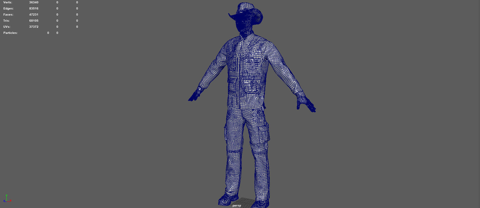 EXPLORER man in cowboy outfit 3D model_9