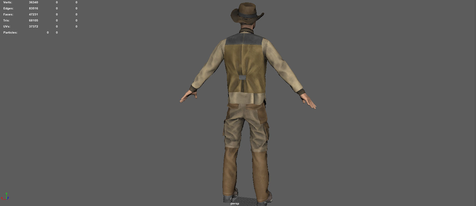 EXPLORER man in cowboy outfit 3D model_7