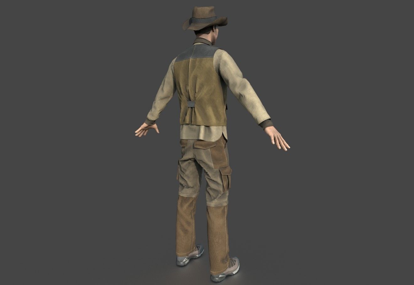 EXPLORER man in cowboy outfit 3D model_3