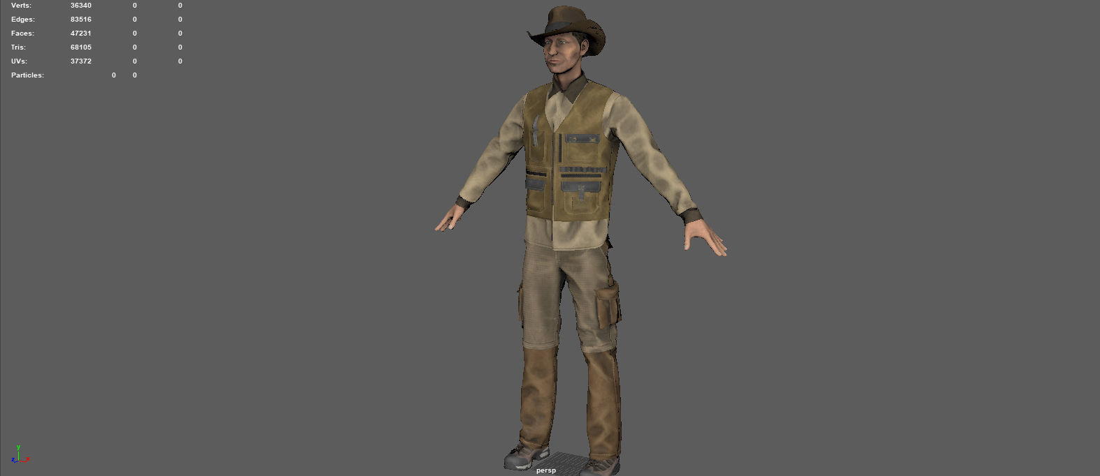 EXPLORER man in cowboy outfit 3D model_6