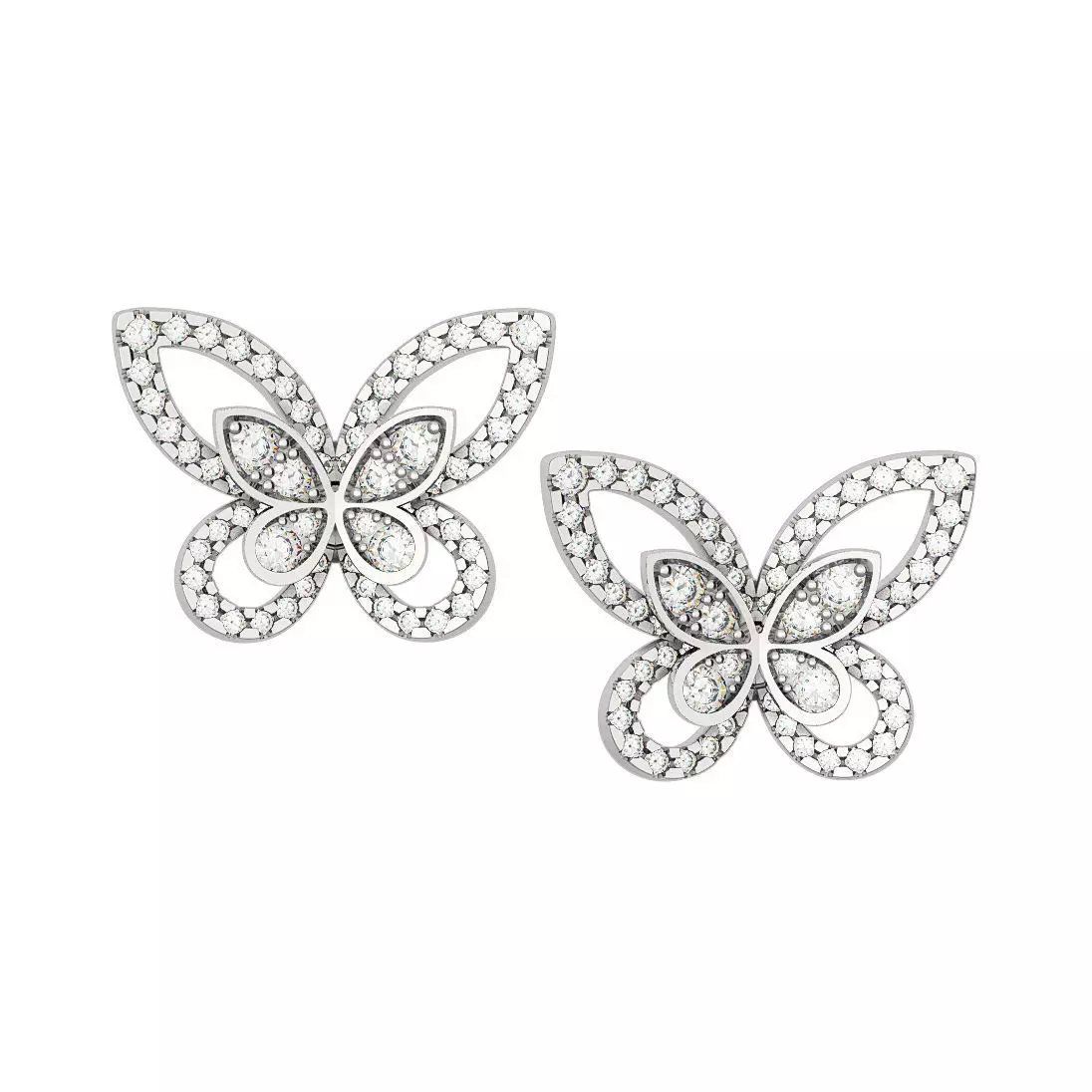 N114 Butterfly Earrings 3D print model_0