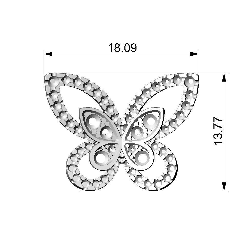 N114 Butterfly Earrings 3D print model_5
